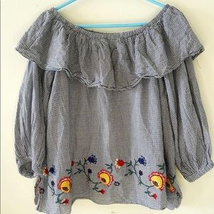 Zara chequered top.